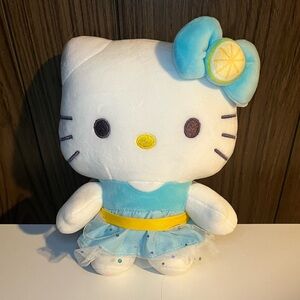Hello Kitty NWT Plush 10" Blue Dress Bow Stuffed Toy Licensed Sanrio 2014 Japan